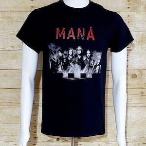 Mana , Rock Mexicano Band , Black T-shirt , For Men (DTP)