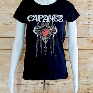 Caifanes ,Rock Mexicano Band , Black T-shirt ,For Women (DTP)