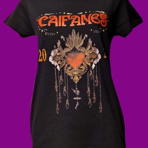 Caifanes ,Rock Mexicano Band , Black T-shirt ,For Women  (DTP) 2022 tour