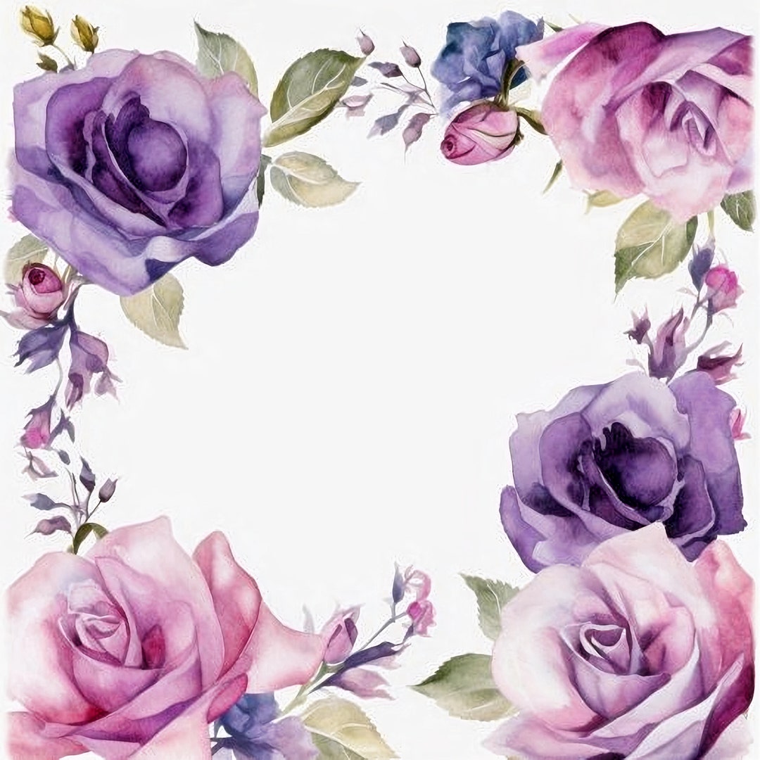 Colorful Roses Border 16 Roses Border Clipart Images, Floral Print, Book Scrapping,high ...