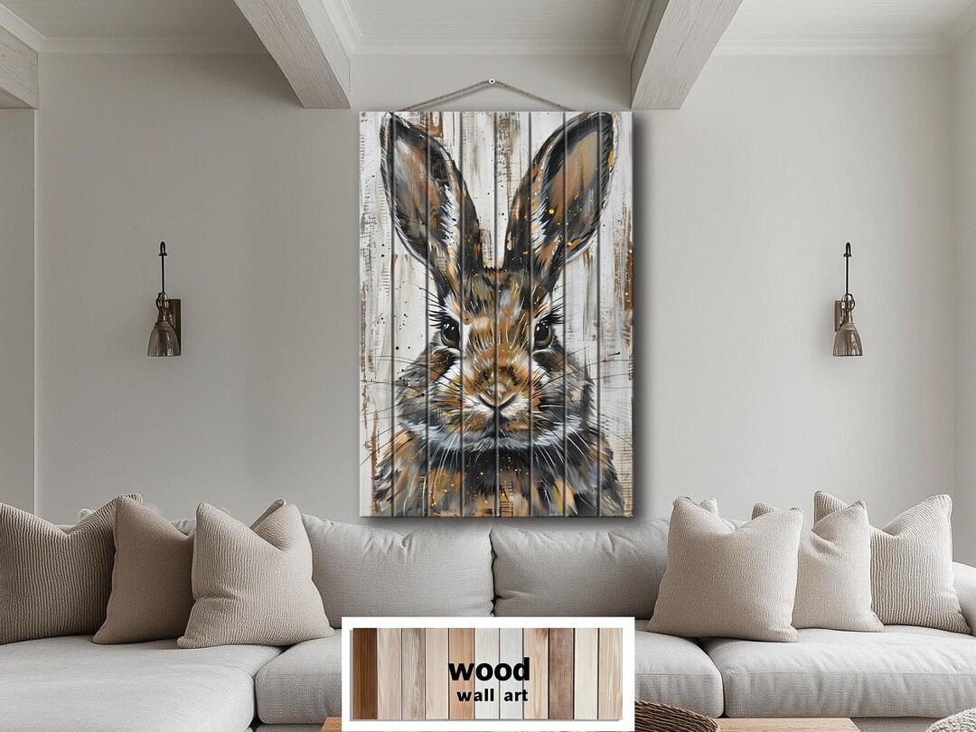 Tree & Rabbit Wall Art 60cm main image 0