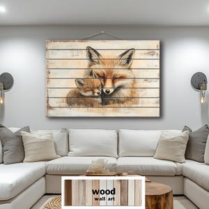 Rustic Fox Wood Wall Art, Cabin Lodge Decor, Whimsical Forest Animal Print, Cozy Woodland Nursery, Handcrafted Home Accent