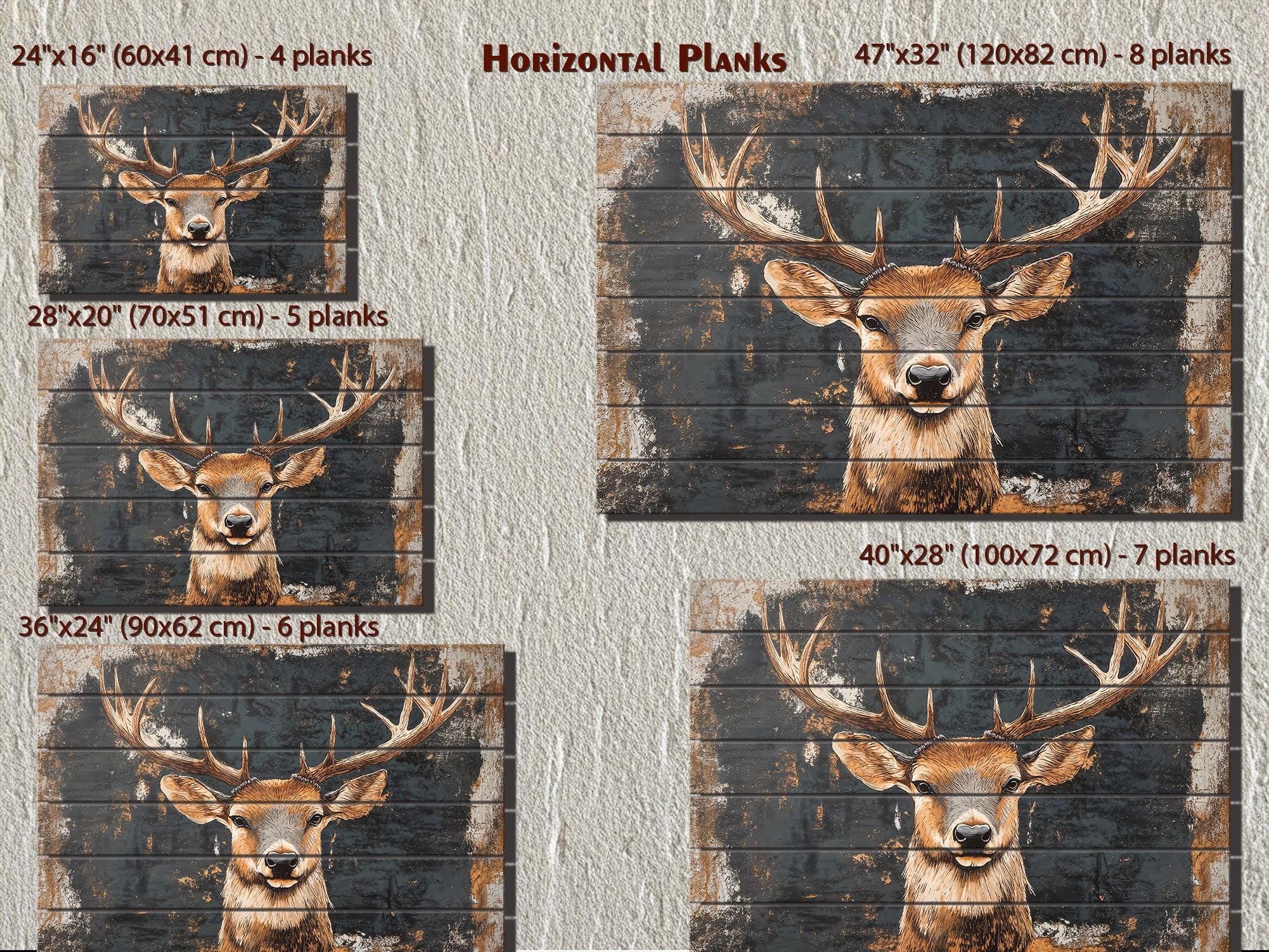 Rustic Elk Distressed Wood Wall Art – Lodge Cabin Country Decor ...