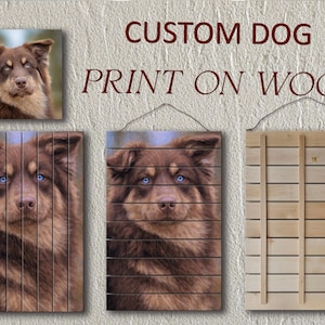 Custom Dog Portrait Printed On Wood - Pet Wall Art From Your Photo - Rustic Pet Memorial Wood Print - Personalized Gift For Dog Lovers
