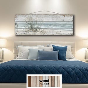 Beach Sand Dunes Sea Grass Wood Wall Art Large Horizontal, Coastal ...