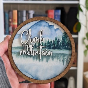 Climb the Mountain, A Court of Thorns and Roses, Officially Licensed Sarah J Maas Bookshelf Sign - Shelf Sitter