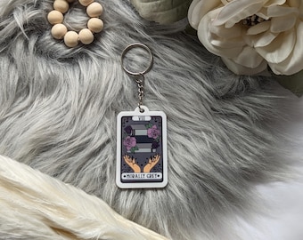 Morally Grey Tarot Card Acrylic Keychain for Romance Readers