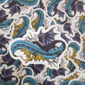 I am the Sky and the Power of Every Storm Licensed Rebecca Yarros Fourth Wing 3&quot;  Vinyl Sticker