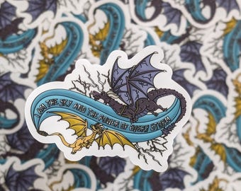 Fourth Wing Dragon Sticker: Rebecca Yarros Licensed 3" Vinyl Decal