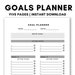 5 Pages Goal Setting Planner Goal Planner Printable - Etsy
