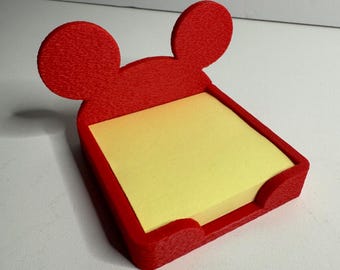 Mickey Mouse Disney inspired 3D Printed textured Sticky Note Holder