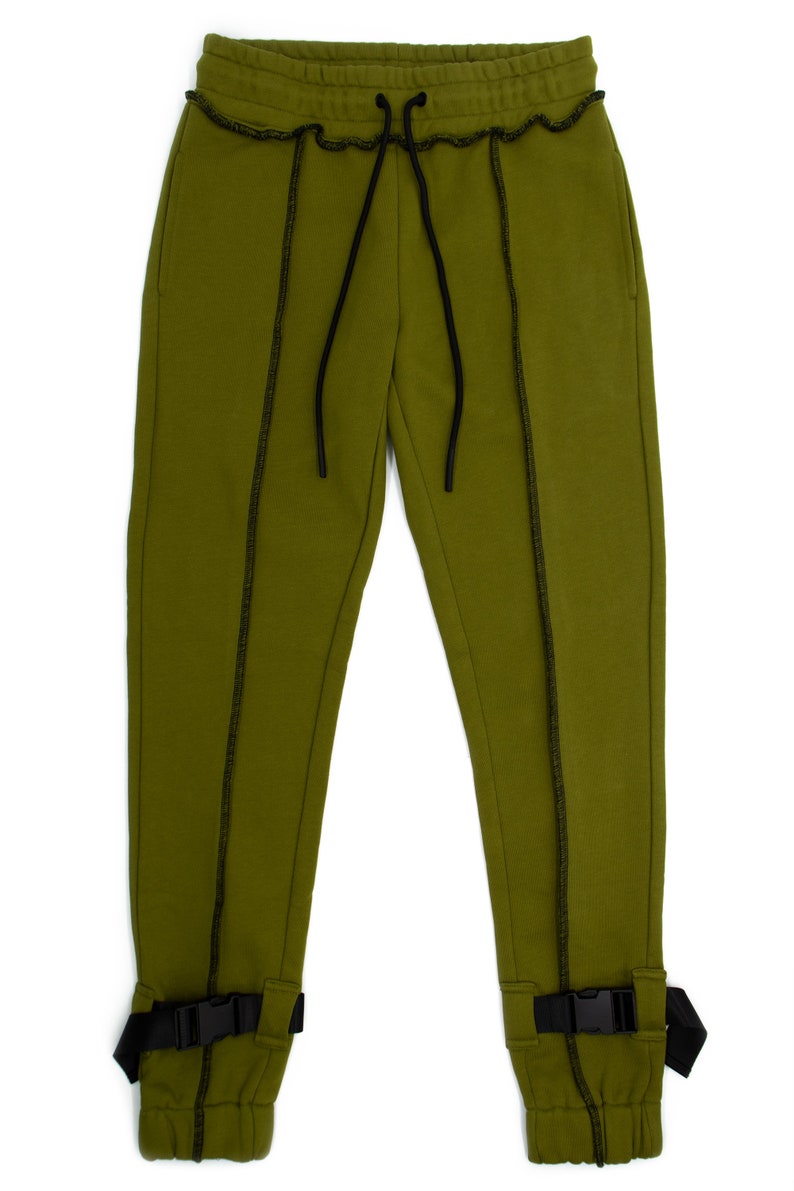 Buckle Sweatpants In Olive image 5