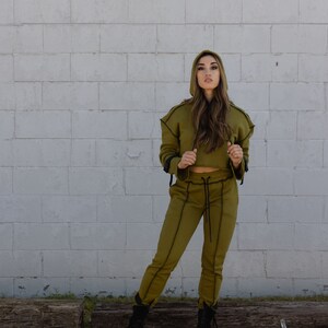 Buckle Sweatpants In Olive image 2