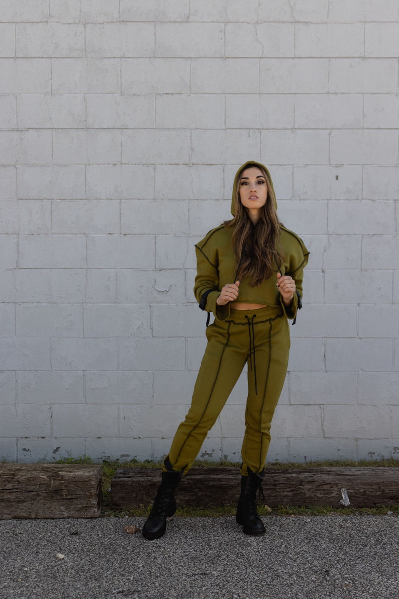Buckle Sweatpants In Olive image 2