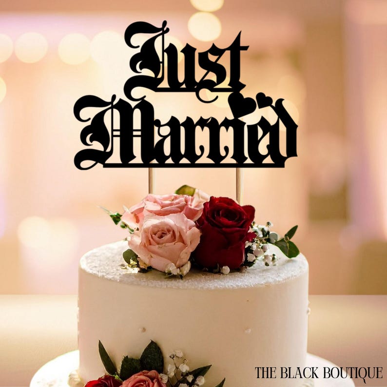 Goth wedding cake topper