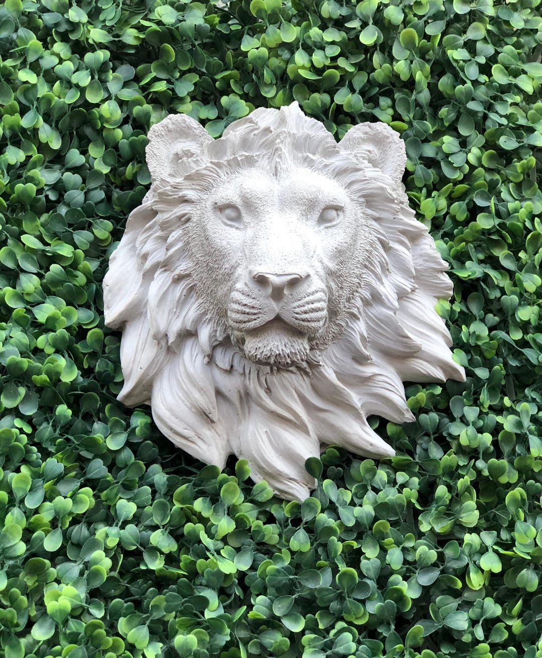 King of the Jungle Lion Head Wall Art Concrete Sculpture for Home or ...