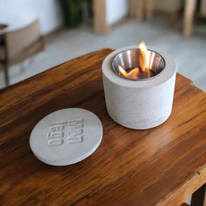 Tabletop Feuerstelle mit Betonsockel | Mobile Feuerstelle | Indoor / Outdoor S'mores Maker