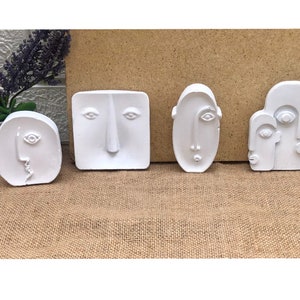 Abstract face sculpture art minimalist decoration in various color choice