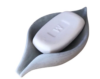 Leaf Shape Concrete Soap Dish , Concrete Soap Holder , Self Draining Soap dish . You choose color