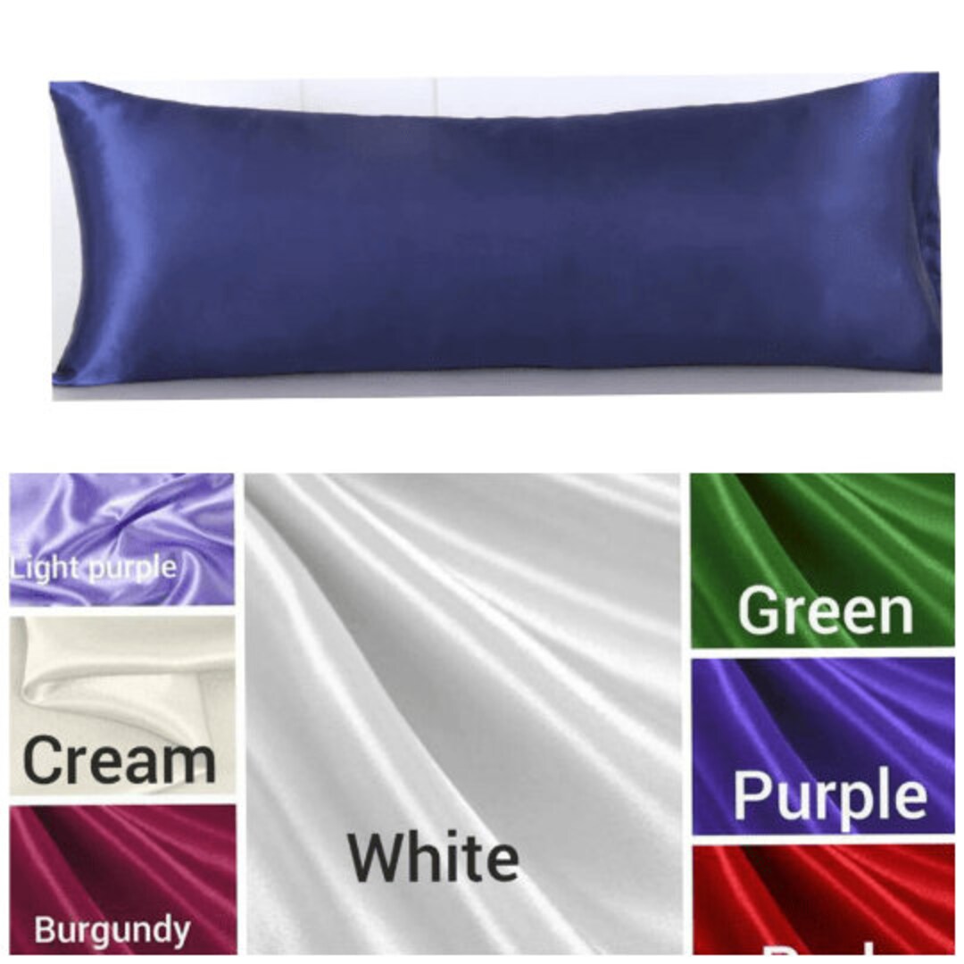 Satin Body Pillow Case Soft Long Pillowcase Hidden Zipper Etsy