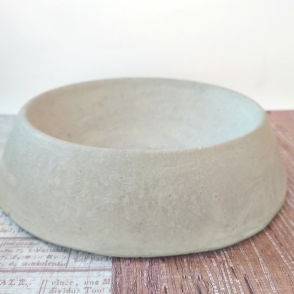 concrete Bowl ,  dog bowl , pet feeder bowl . 9 inch bowl , Non slip bowl