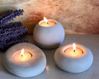 Stone Shape Tea Light Candle Holder , Tealight Holder for Zen Garden, Altar, Mantle, Desk, Table, Shelf