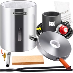 Fornalha de fusão a gás, forja de propano, 6kg, cadinho de grafite, kit de fundição de metal, metal de fusão, ouro, prata, cobre, alumínio, latão 2700f