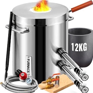 Forno de fusão a gás Propano Forja Grande 12KG Cadinho de grafite Kit de fundição Derretendo metal Ouro Prata Cobre Alumínio Latão 2700F / 1480C