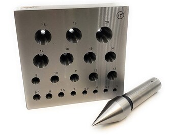 Jewelry Making Punch Plate Kit, 17 Degree Collet-Bezel Forming Tool 4mm-12mm