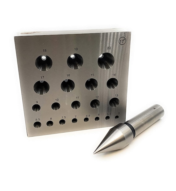 13 Stück Stahl Dapping Block Punch Set Holz ständer Schmuck Metall formung Domin