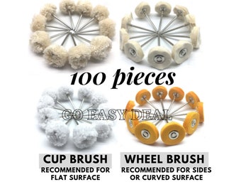 100 Uds cepillo de pulido discos de rueda pulidora amoladora de brocas herramienta rotativa de vástago de 2,35mm