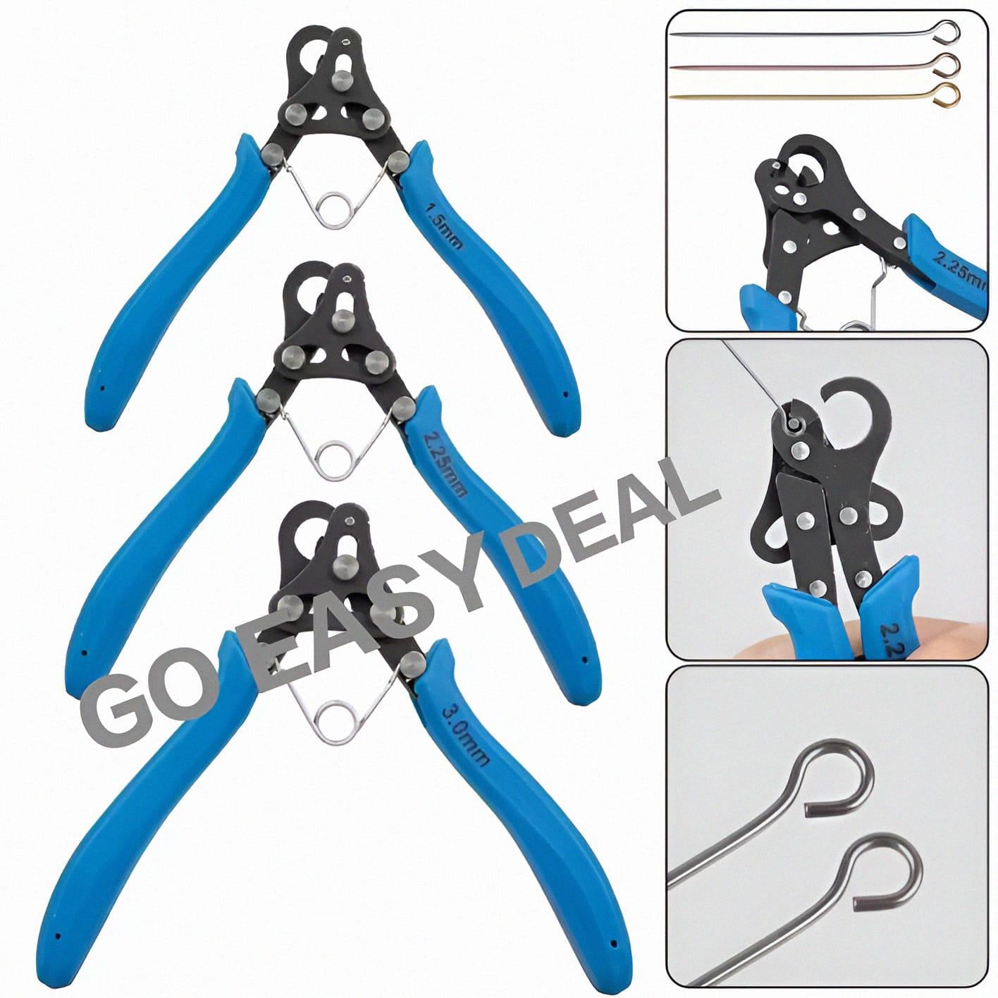 PMC Supplies Wire-Bending Crimping Pliers – Jewelry Making, Stainless Steel, Blue Handle, India-920530