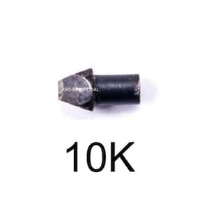 Puede incluir: Un peque&ntilde;o componente met&aacute;lico cil&iacute;ndrico y oscuro con una punta puntiaguda y facetada. El texto GO EASY DEAL est&aacute; impreso en el lateral del objeto, y el n&uacute;mero 10K aparece en una fuente negra grande y negrita debajo del objeto sobre un fondo blanco.
