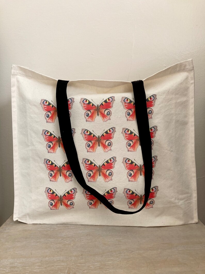 CafePress 'World's Best Nana' Butterflies Tote Bag - Natural Canvas Reusable Shopping Bag - View #3