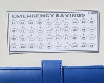 Emergency Savings Challenge for A6 Cash Envelopes | Printable | Fits in A6 Budget Binder | Budget Binder Insert | Cash Envelopes