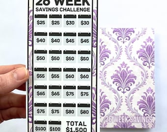 26 Week Savings Challenge Binder | 1,500 Goal | Soft Lilac Design | A6 Disc Binder | Cash Budgeting | Money Binder