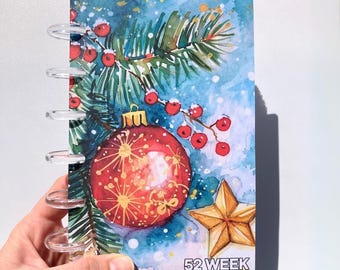 Holiday Cheer | 52 Week Savings Challenge Binder | A6 Disc Binder | Cash Budgeting | Money Binder