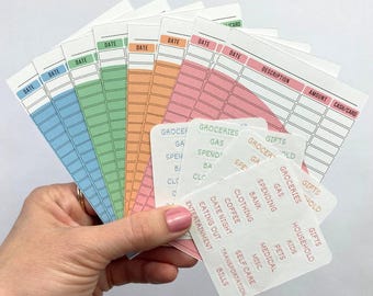 A7 Trackers & Labels | 8 Trackers and 18 Labels | 3 Color Options | Cash Budgeting | No Binder