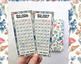 2026 & 2027 Yearly Savings Challenge Binder | Vintage Flowers Design | Cash Budgeting | PDF  PNG  STUDIO3 Files | Digital Download