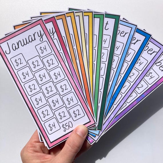 Monthly Rainbow 50 Dollar Savings Challenges | Thick Cardstock | Physical Shipped Item | No Binder