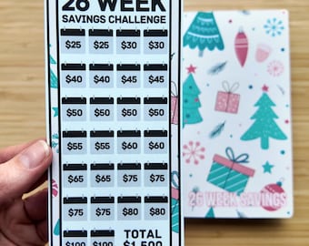 26 Week Savings Challenge Binder | 1,500 Dollar Savings | Holiday Design | A6 Disc Binder | Cash Budgeting | Money Binder