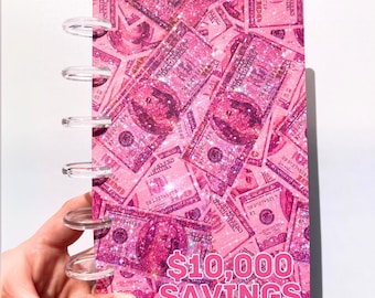 10,000 Savings Binder Bling Design | A6 Disc Binder | Cash Budgeting | Money Binder