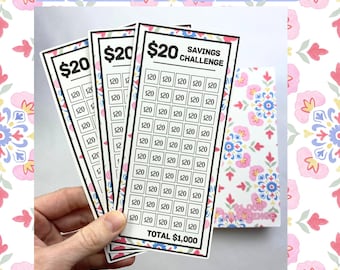 20 Dollar Savings Binder Spring Design | Cash Budgeting | Money Binder | PDF PNG and STUDIO3 Files | Digital Download