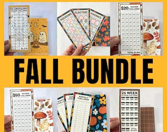 Savings Challenge Fall Bundle | 6 for the price of 1! | PDF & SVG Files | A6 Disc Binder | Cash Budgeting | Money Binder | Digital Download