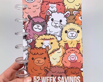 Pets / Llama | 52 Week Savings Challenge Binder | A6 Disc Binder | Cash Budgeting | Money Binder