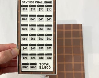 26 Week Savings Challenge Binder | 1,500 Savings | Cozy Plaid Design | A6 Disc Binder | Cash Budgeting | Money Binder