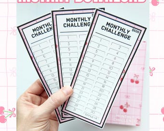 Monthly Challenge Binder Cherry Design | 500 Dollar Savings | Cash Budgeting | A6 Size | PDF PNG STUDIO3 Files | Digital Download
