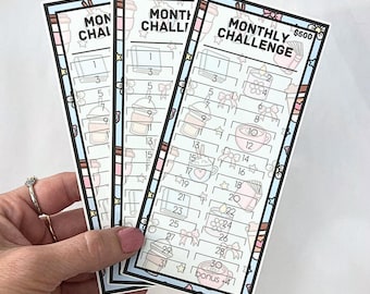 Monthly Challenge Tracker 500 Dollar Savings | Coffee & Comfort Design | Money Savings Challenge