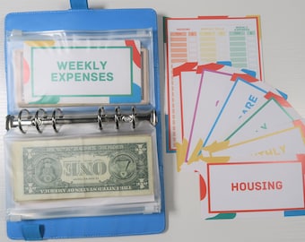 MONTH AHEAD Double Sided Cash Budget Saving Trackers & Spending Log | Budget Binder | Cash Spending