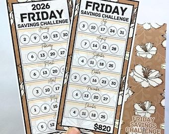 Muted Floral | 2026 Friday Savings Challenge Binder | A6 Disc Binder | Cash Budgeting | Money Binder